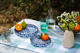 Alamkari India MDF Wood Ikat Print Wooden Enamel Tray - Set of 2